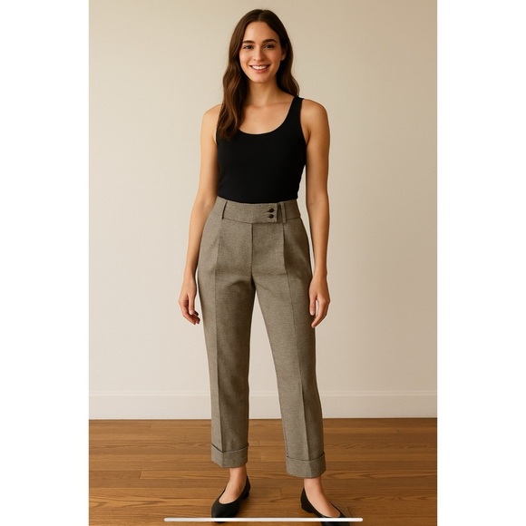 ELEVENTY PANTS 2 HERRINGBONE WOOL BLD PREPPY LIGHT ACADEMIA CAREER CORE HERITAGE - Picture 1 of 12